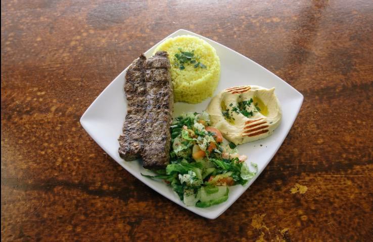 Shish Kabob · Ground beef and lamb with parsley, onion and our special blend of spices served with side salad, hummus, pita bread and choice of rice or fries.