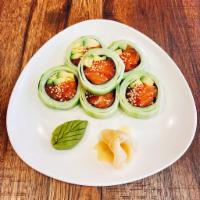 S5. Naruto Roll · Salmon & avocado wrapped with cucumber.