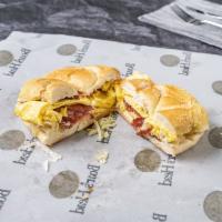 Italian Breakfast · 2 eggs with sopressata and provolone on a roll.