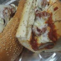 Meatball Parmigiana Hero · Our homemade meatballs topped with out delicious sauce, melted mozzarella cheese, toasted to...