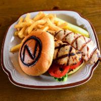 Grilled Chicken Sandwich · Chicken breast topped with lettuce, tomato, onion and your choice of sauce on a kaiser roll.