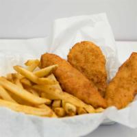 3 Chicken Strips Meal · Served with fries.