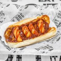 Carolina Slaw Dog · Grilled 100% certified Angus beef hot dog topped with factory chili, and factory slaw.