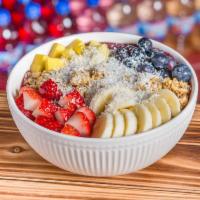 Acai Bowl · Blend: acai, blueberries, banana, mango. Toppings: strawberries, banana, blueberries, mango,...