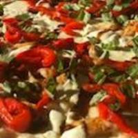 Bruschetta Pizza · Chopped crispy chicken cutlet, tomato, red onion, fresh garlic, basil and extra virgin olive...