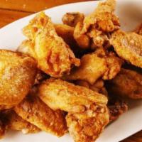 Wings · served with celery and choice of Buffalo, BBQ, Cajun, or Lemon Pepper