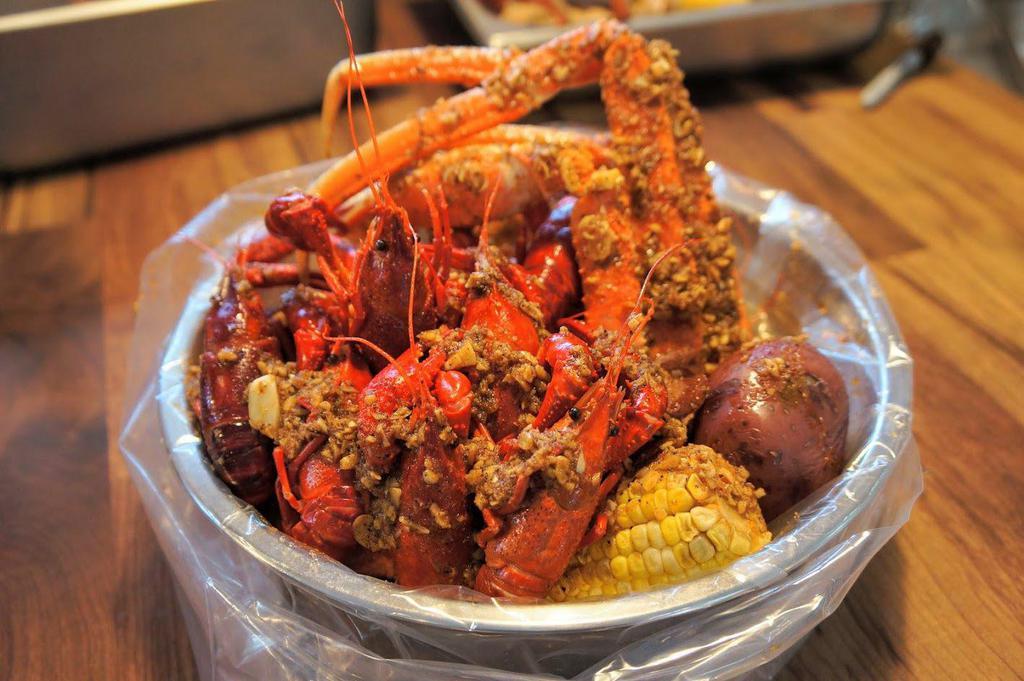 Seafood Boil Combo · 1 lb snow crab legs, 1 lb shrimp, 1 lb crawfish, 1 lb clams, 1 lb mussel, corn and potato. No substitutions.