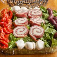 Antipasto Salad · Prosciutto di Parma, soppressata, provolone and mozzarella served over mixed greens with roa...