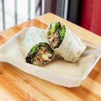 Original Charrito · Served with choice of protein, cheese, rice, black beans, tomatoes, , wrapped in a flour tor...