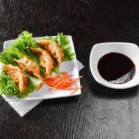 Pot Sticker (4 Pcs) · Grounded pork or chicken, cabbage, onion, served with sweet soy sauce.