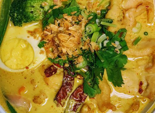 N9. Spicy Noodle Soup with Curry · Savory light broth with spicy noodles.  