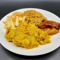  #1 Curry Chicken Plate · Cooked slowly in a curried sauce, seasoned with an array of flavorful spices and stewed. Inc...