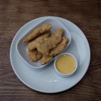 Chicken Fingers · Served with honey mustard dip.
