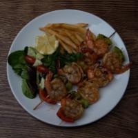 Shrimp Kebab · Served with French fries/House salad or Grilled vegetables