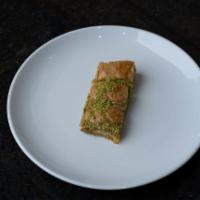 Baklava · Premium chopped pistachios nestled by layers of our freshly made thin and flaky dough (filo)...