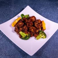 101. Orange Flavored Chicken · Chunks of chicken in a spicy sauce flavored with orange peels served with steamed broccoli. ...
