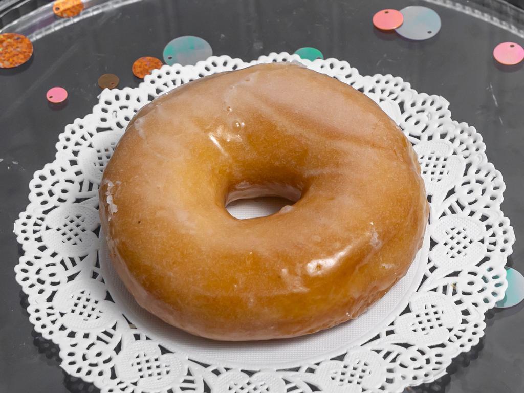 Glazed Donut · Yeast raised donut with glaze on it.