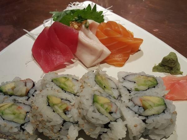 10 Piece Sashimi Combination · 10 pieces. 2 pieces of salmon, 2 pieces of tuna, 2 pieces of hamachi, and 4 pieces of chef's choice. Gluten free.