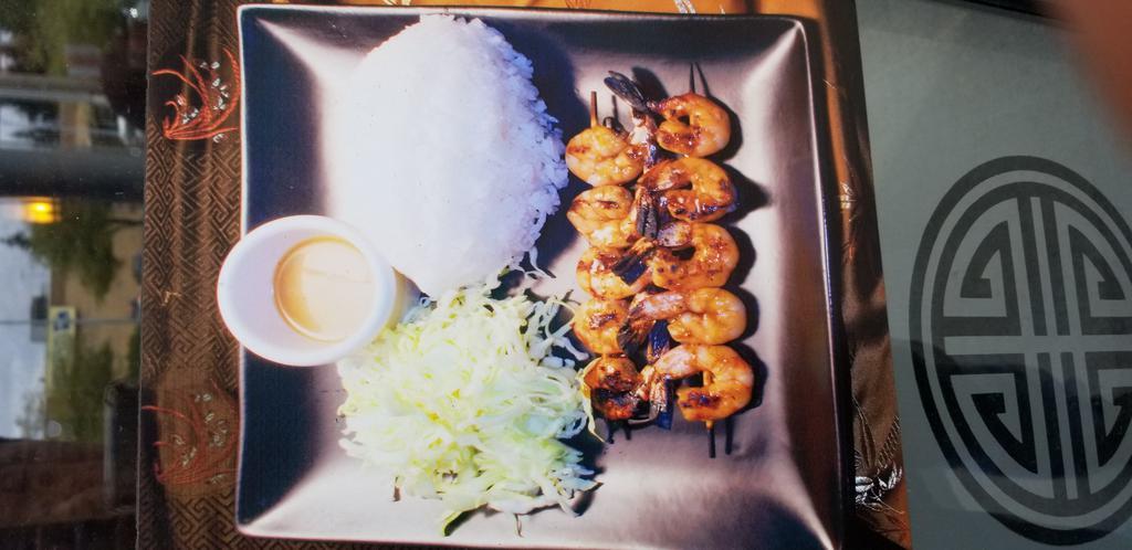 4. Prawn Teriyaki · Jumbo prawn skewered and marinated in our special teriyaki sauce.