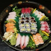 Party Platter 2 · Two of any regular rolls and chef's choice of 20 pieces of assorted sushi or sashimi.