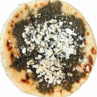 Zaatar and Cheese Sandwich · Ground dried thyme, oregano and sesame seed with olive oil and feta cheese on pita bread.