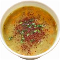 Lentil Soup · Lentils blended with vegetables and herbs.