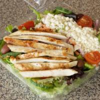 Greek Salad · A garden salad with Kalamata olives and feta cheese.