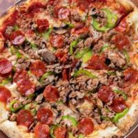 New York Combo Pizza · San Marzano tomato sauce, pepperoni, sausage, mozzarella cheese, hamburger, mushrooms, onion...