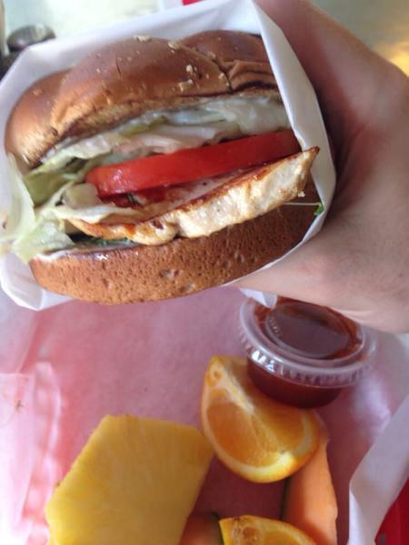Grilled Chicken Breast Sandwich · Served with choice of side. 
