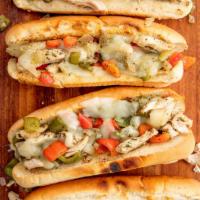 Chicken Philly Cheesesteak Combo · Chopped Chicken breast seasoned with choice of American Cheese, Provolone or Cheese Whiz. In...