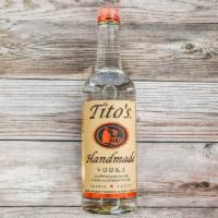 Titos Vodka · Must be 21 to purchase.