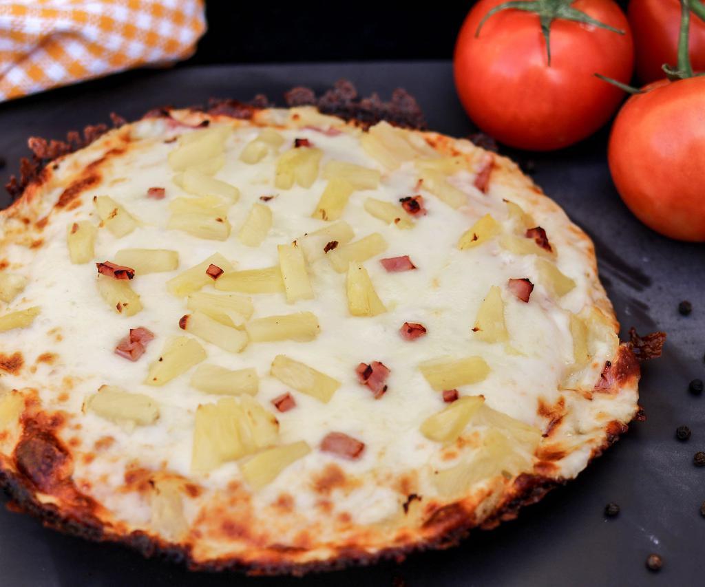 Hawaiian Pizza · Only premium ingredients. Fresh & tasty. Pieces of Bacon.