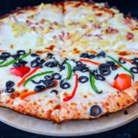 Mixta Pizza · Only premium ingredients. Fresh & tasty. Choice of two toppings.