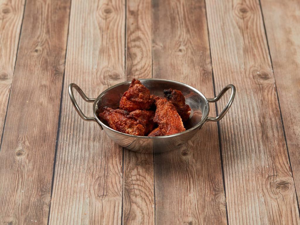 Chicken Wings 1/2 order (6) · Choice of: Buffalo, Anthony's spicy, BBQ, Parmesan garlic or sweet chili. Served with ranch or blue cheese.