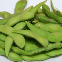 Edamame · Boiled soy beans lightly salted. Vegetarian. Gluten free.