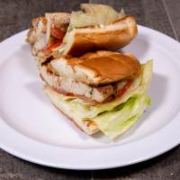 Chicken Breast Sandwich · Charbroiled chicken breast on a French roll with lettuce tomato and mayonnaise.