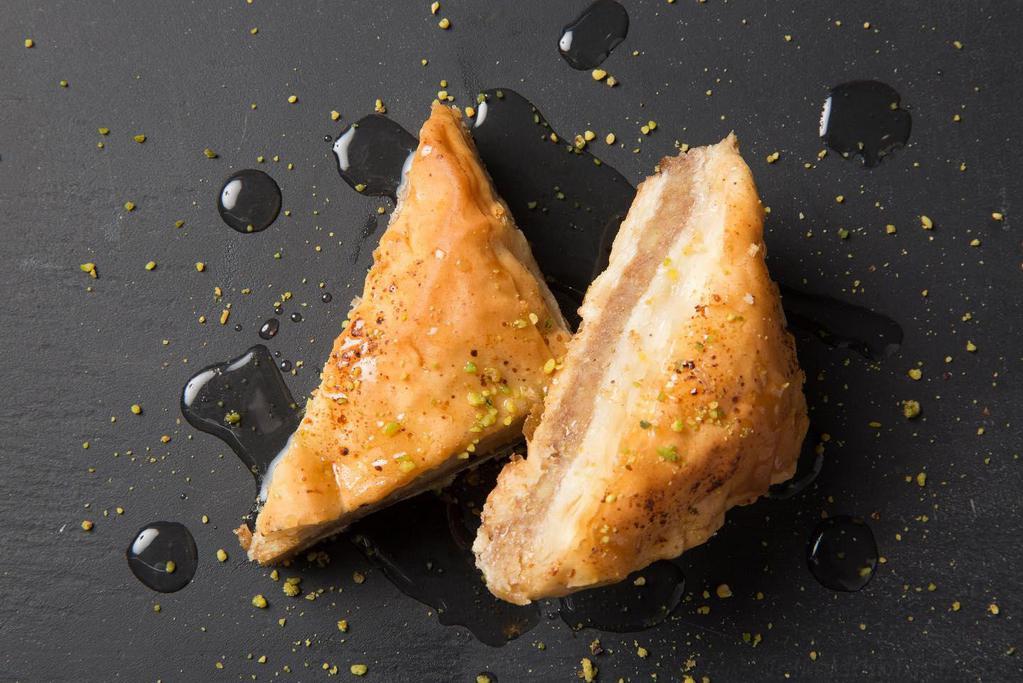Baklava · A sweet dessert pastry made of layers of crispy filo filled with chopped nuts.
