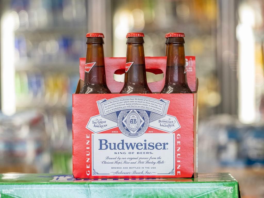 Budweiser · Must be 21 to purchase. 6 Pack Bottles - 12 OZ