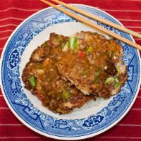 63. Crab Meat Egg Foo Young · Omelette.