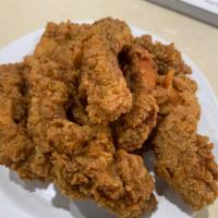 Chicharron de Pollo sin Hueso · Fried chicken chunks. Boneless. Served with rice and beans or tostones.