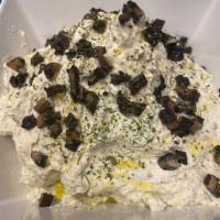 Roasted Mushroom & Truffle Cream Cheese · House whipped cream cheese with roasted mushrooms, garlic, and black truffle