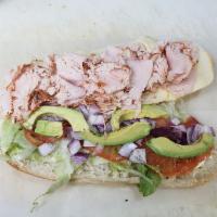 4. Mets Special Cold Sub · Pepper turkey, muster cheese, red onions, avocado, lettuce, tomatoes with choice of dressing.