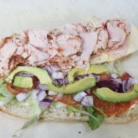 4. Mets Special Hot Sandwich · Pepper turkey, muster cheese, red onions, avocado, lettuce, tomatoes with choice of dressing.