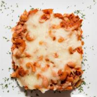 Red Top Ziti Cheese and Homemade Sauces · Contains milk based products.