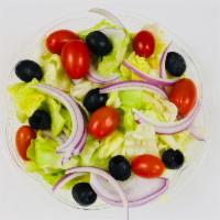 29. Garden Salad with Cherry Tomatoes, Olives, and Onions · 