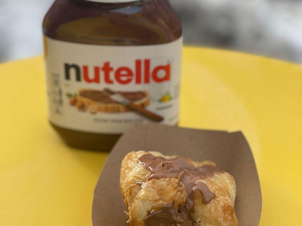 Cottage Doughnut Nutella · croissant donuts stuffed with Nutella and drizzled with Nutella Glaze