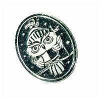 Kitschy Delish Knight Owl enamel pin with glitter default · Knight Owl soft enamel pin with black glitter!

This original pin is silver plated with a bl...