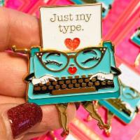 Kitschy Delish Just My Type sliding enamel pin · This pin is based on an original illustration by Kelly Jackson of Kitschy Delish!

The pin m...