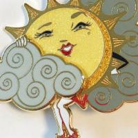 Kitschy Delish Sun Teaser, Hard Enamel Sliding Pin With Glitter default · People will enjoy being able to slide the cloud back and forth to reveal a teasing sun.