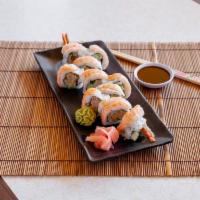 24. Shrimp Tempura Roll · Fried shrimp, avocado, cucumber, teriyaki sauce. Light spicy mayonnaise 